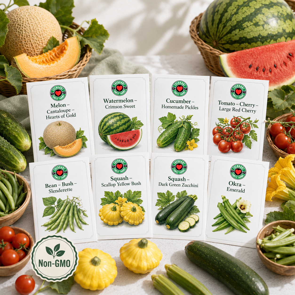 Warm Weather Seeds Kit | Non-GMO Summer Vegetable Seeds for Home Gardens
