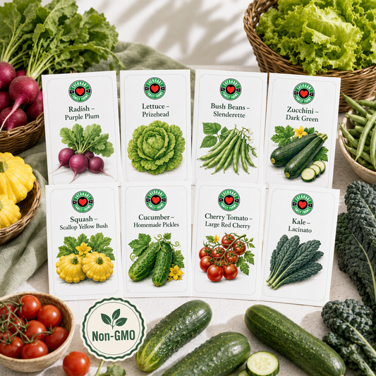 Beginner Gardener Seeds Kit | Easy Non-GMO Vegetable Seeds for New Gardeners