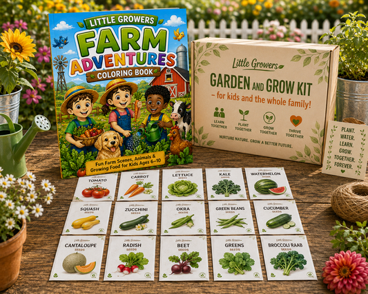 Farm Adventures Kit - 15 Seed Packs and Coloring Book